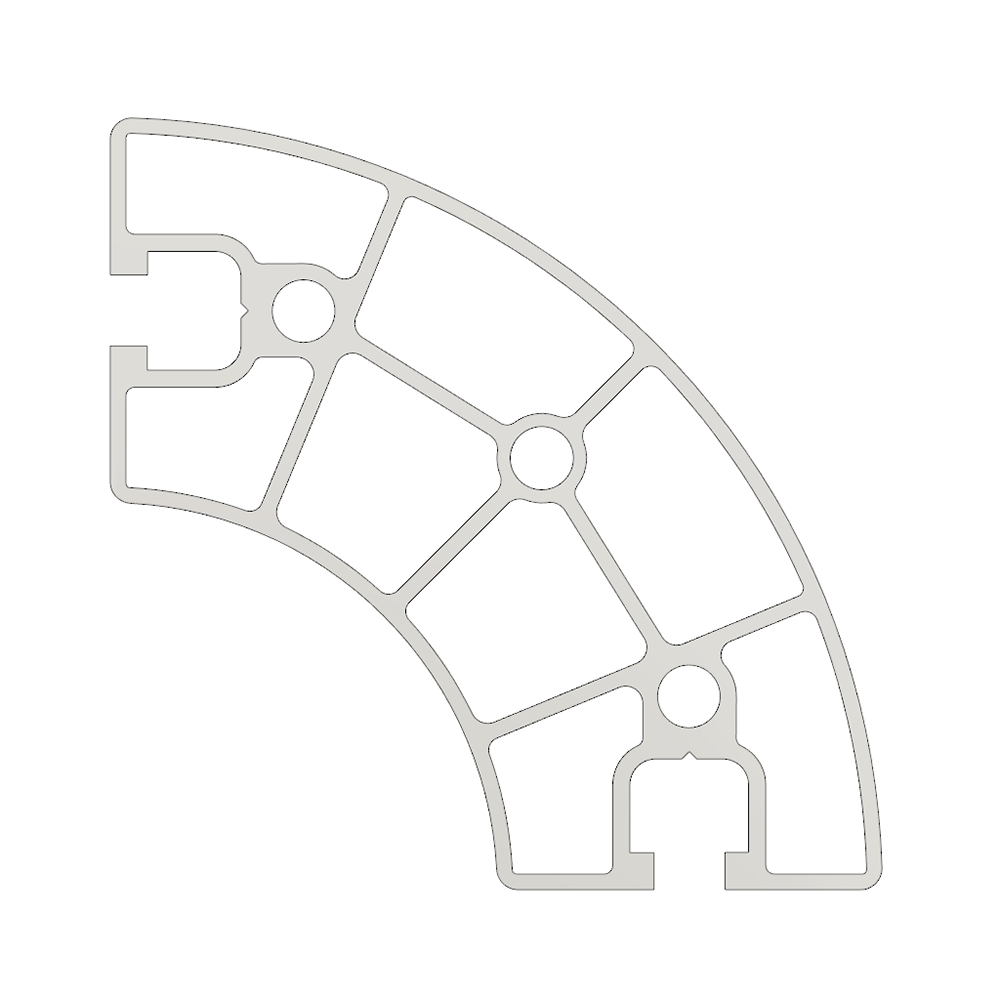 10-9090RC-0-2000MM MODULAR SOLUTIONS EXTRUDED PROFILE<br>90MM X 90MM ROUND CORNER, CUT TO THE LENGTH OF 2000 MM
